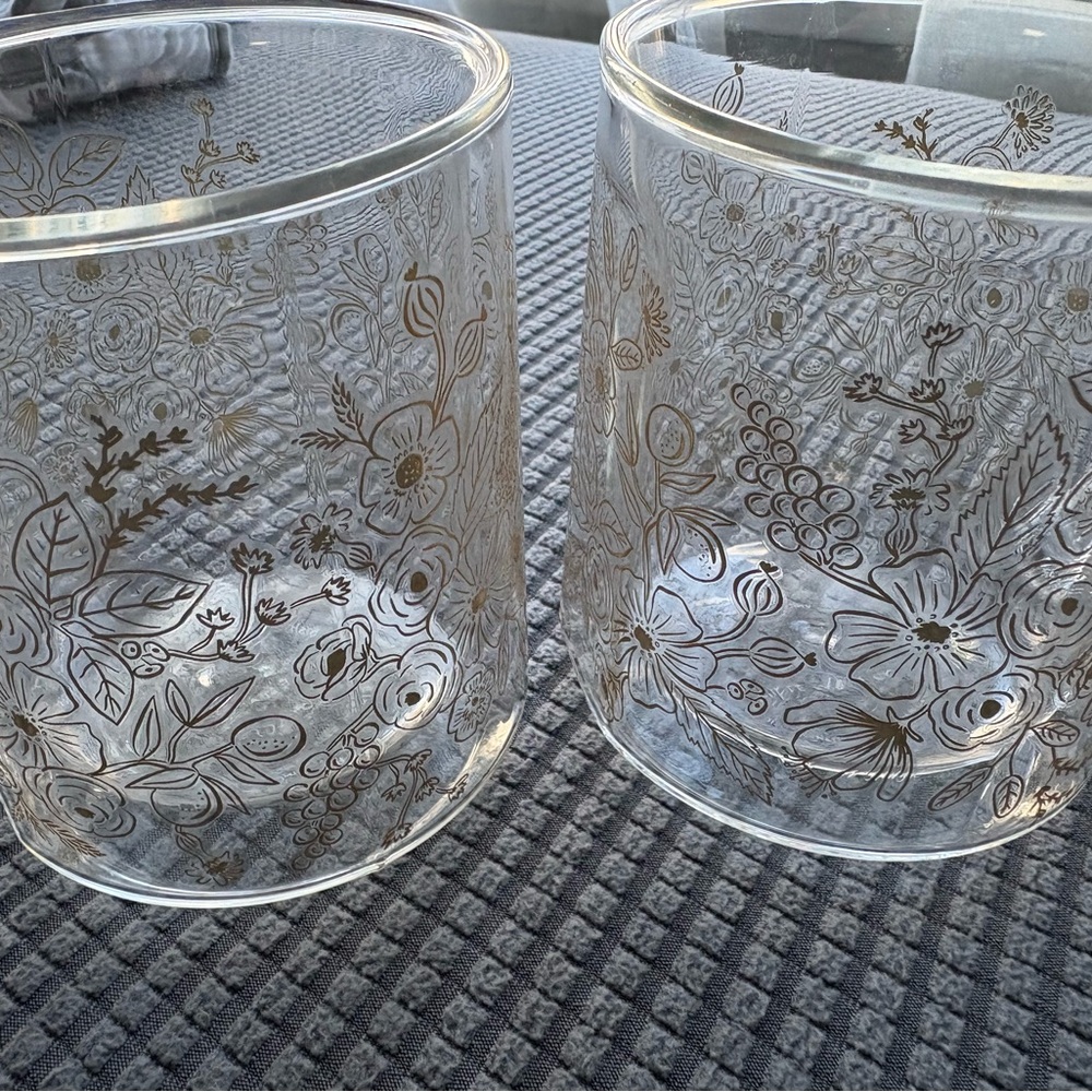 Floral Glass Mugs